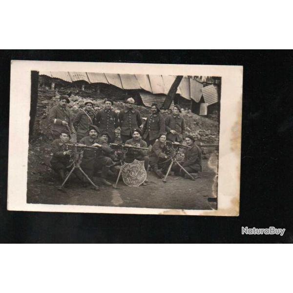 8me rgiment de chasseurs  pieds groupe de mitrailleurs hotchkiss sidi-brahim carte photo bois le