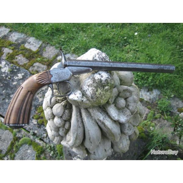 pistolet de salon Flobert, poque Napoleon III, 6 mm annulaire, canon ray, trs belles rayures