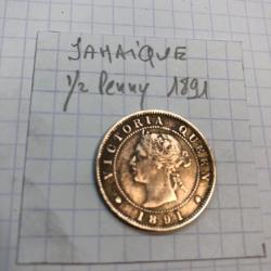 JAMAÏQUE - 1/2 penny 1891