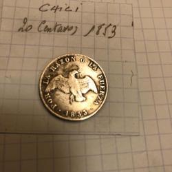 CHILI - 20 centavos - 1853