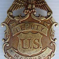 BROCHE ETOILE DE SHERIFF - DEPUTY US MARSHAL BRASS - Ref.12L
