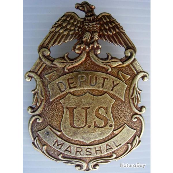 BROCHE ETOILE DE SHERIFF - DEPUTY US MARSHAL BRASS - Ref.12L