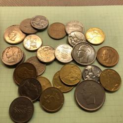BELGIQUE - Lot de pièces de 5, 10, 20 et 50 francs