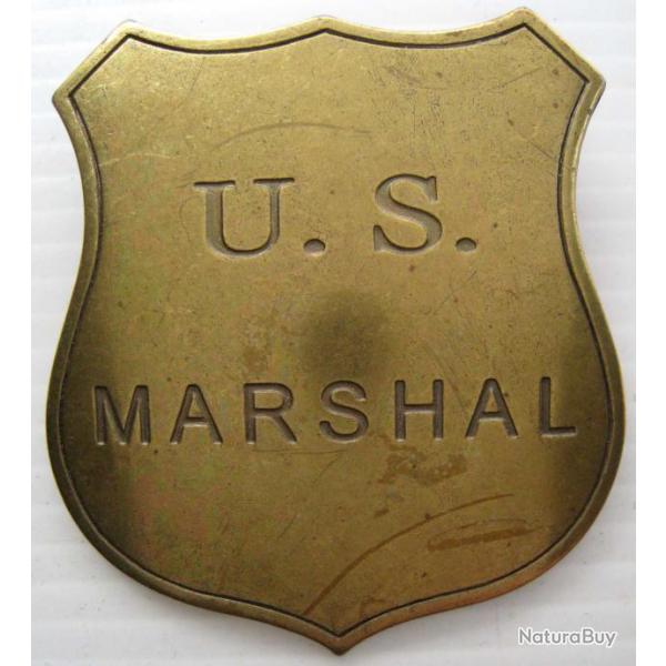 BROCHE ETOILE DE SHERIFF - US MARSHAL - ANTIQUE BRASS - Ref.03