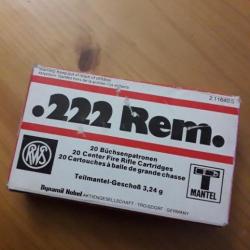 Munitions 222 Rem RWS