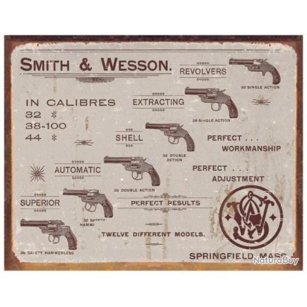 Plaque dcorative Smith Wesson revolver