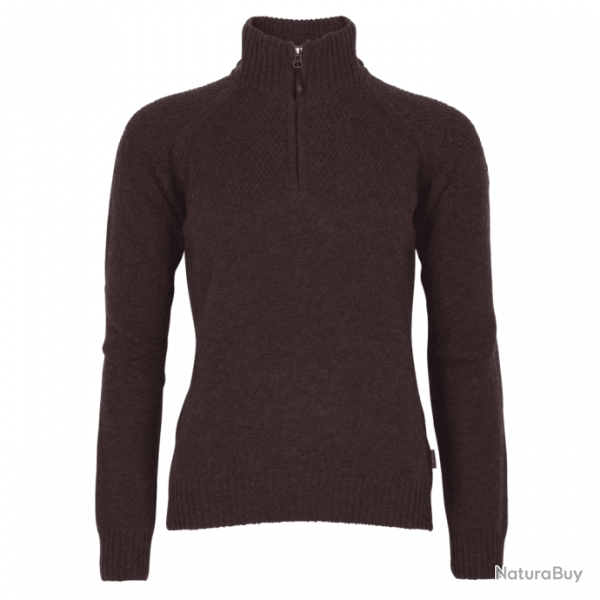 Pull Col Montant Laine Bordeaux pour Femme Vrnamo Pinewood