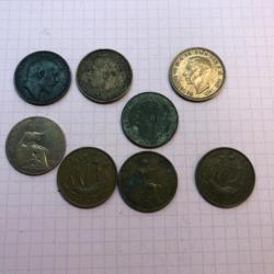 ANGLETERRE - Lot de 8 pièces - 1/2 Penny