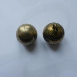 lot de 2 boutons militaires grelot couleur argenté diamètre 20 mm