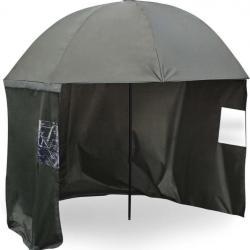 Parapluie de pêche avec Auvent 250cm Paroi latérale 2 Fenêtre Parasol Abri vent & pluie Pare-soleil