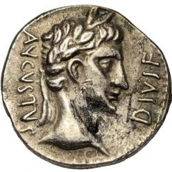EXTREMELY RARE ANCIENT SILVER DENARIUS CAESAR AUGUSTUS. 29-27 BC. 2,7 GR. 18 MM