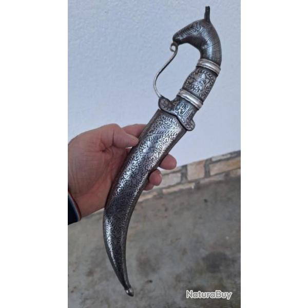 Couteau poignard khandjar koftygari arabe