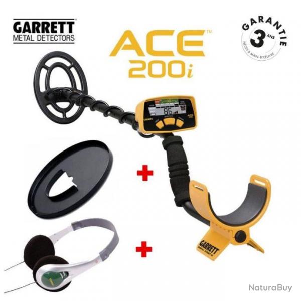 GARRETT ACE 200I + casque + protege disque