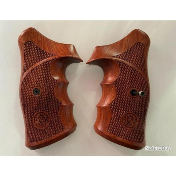 grips crosse bois pour smith wesson carcasse N round butt target
