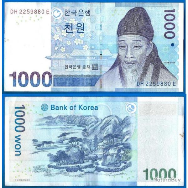 Coree du Sud 1000 Won 2007 Billet Asie Serie DH