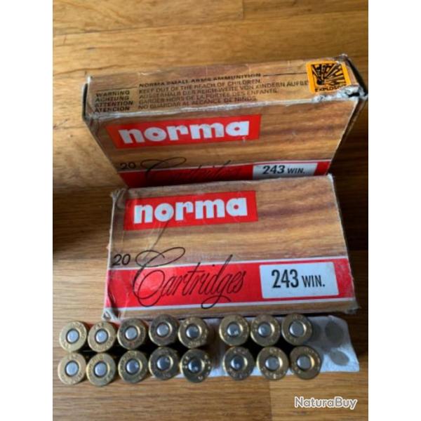 Lot de Munitions chasse norma 243 win+ ,munitions chasse 243 winchesters