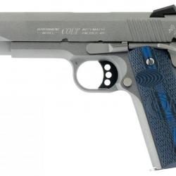 Pistolet Colt Gouvernment competition 5" inox brosse Cal.45ACP