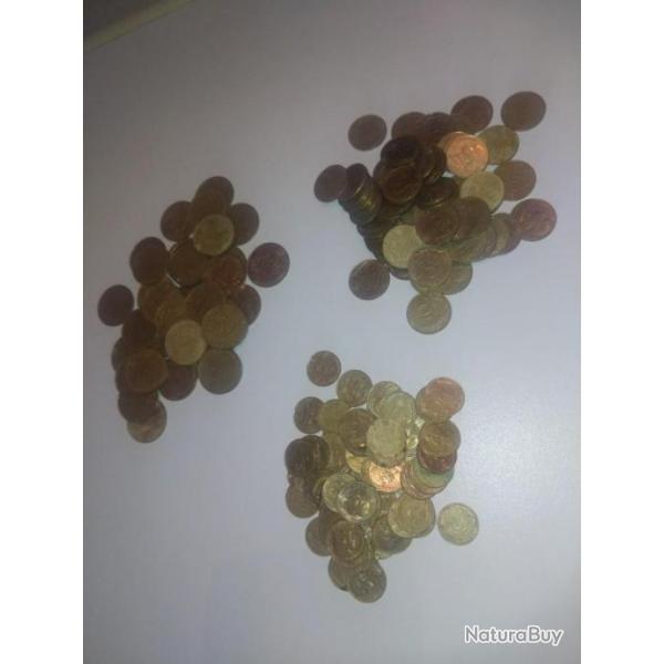 Gros lot centimes de francs - 5c, 10c, 20c.