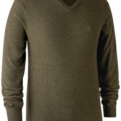 Pull en tricot col V Kingston kaki DEERHUNTER