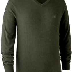 Pull en tricot col V Kingston vert DEERHUNTER-XL