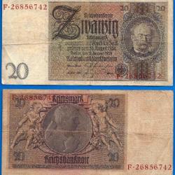 Allemagne 20 Reichsmark 1924 Marks Reichsbanknote Billet