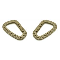 Mousqueton tactique beige x2