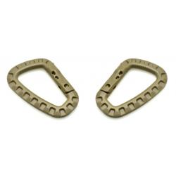 Mousqueton tactique beige x2