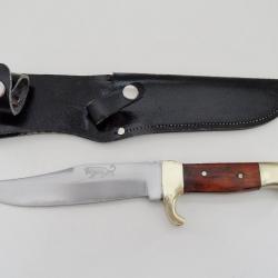 Dague Couteau De Chasse Léopard Collection Laiton Palissandre + Etui Cuir