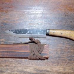 Ancien couteau japonais artisanal et signé - Shiro Kamo brut de forge - TBE