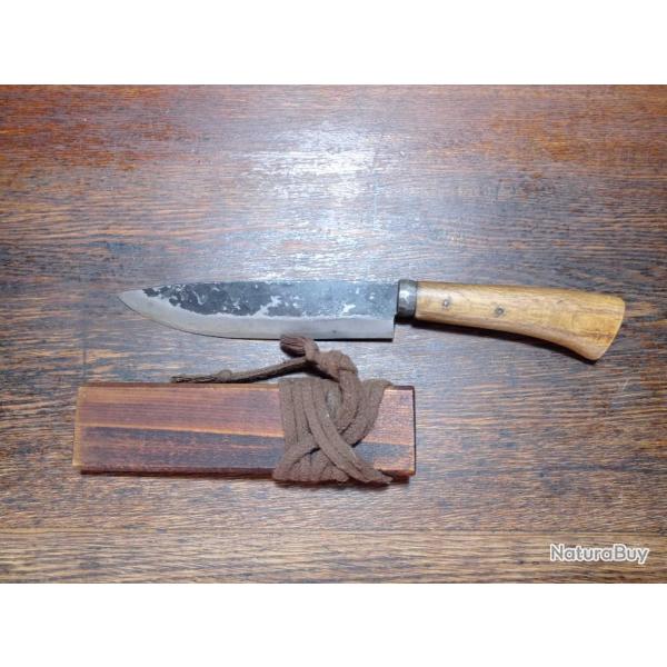 Ancien couteau japonais artisanal et sign - Shiro Kamo brut de forge - TBE