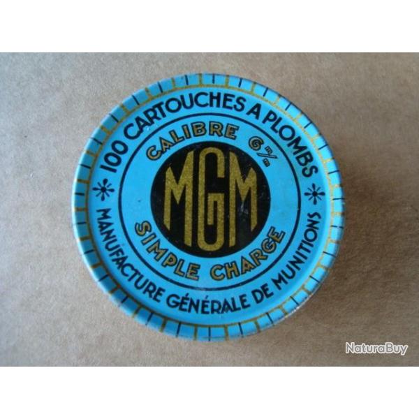 BOITE 100 CARTOUCHES MGM 6MM SIMPLE CHARGE JAMAIS OUVERTE