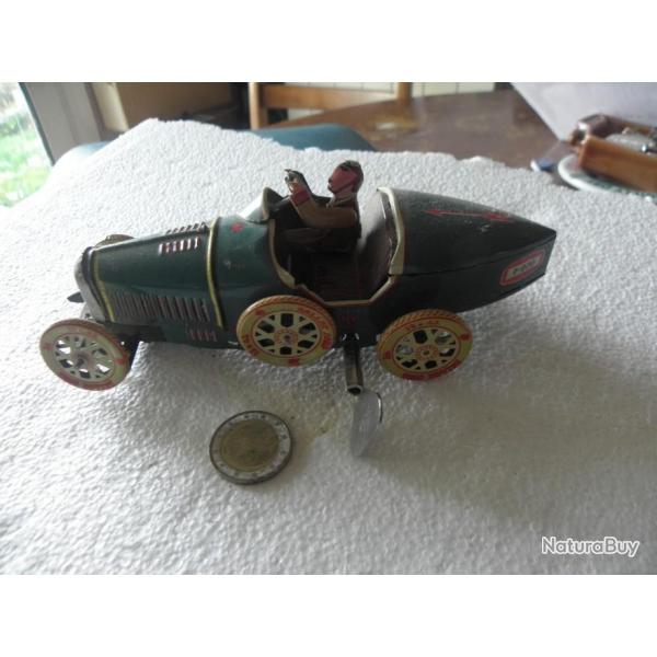 vintage reproduction de voiture de course jouet en tole avec cle