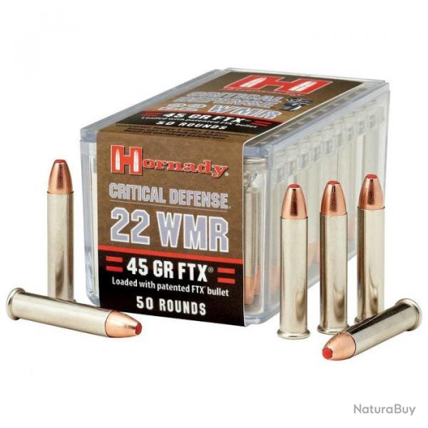 Balles Hornady Critical Defense 22 WMR 45GR FTX