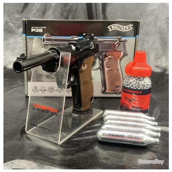 Pack prt a tirer - Pistolet - "Walther P38" - Calibre BBs 4,5mm - CO2