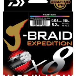 Tresse Daiwa J-Braid Exp X8 Smash Orange 150m 10kg 150m 0,16mm Smash Orange