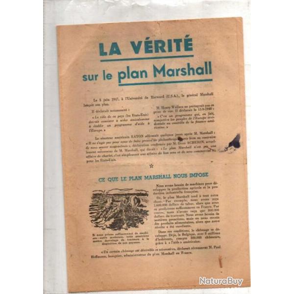 la vrit sur le plan marshall tract du pcf 1947-48 maurice thorez