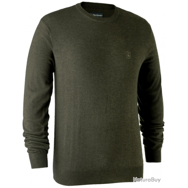 Pull en tricot col rond Kingston vert DEERHUNTER