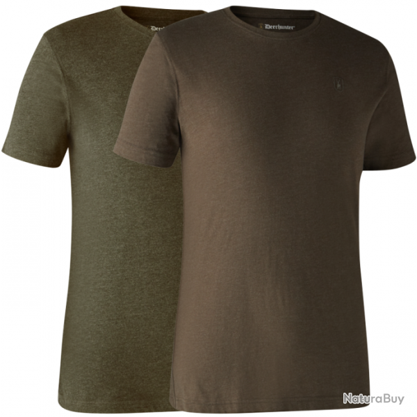 Lot de 2 tee shirt kaki et marron DEERHUNTER