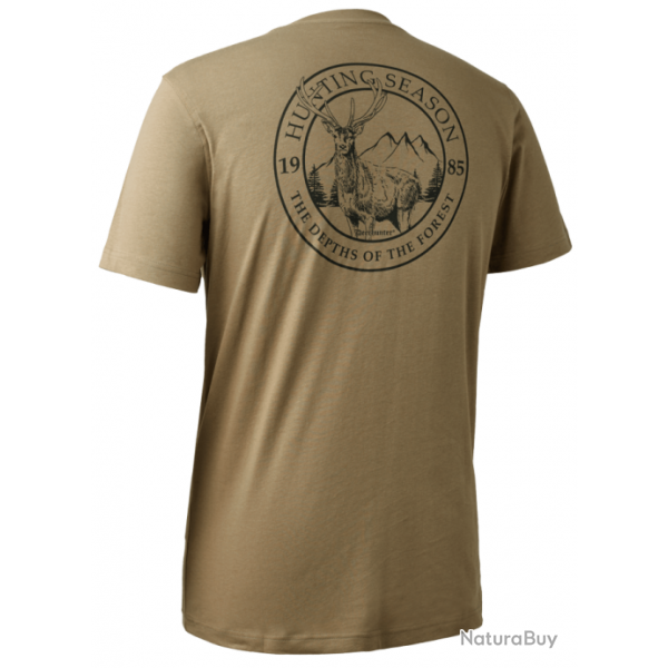 Tee shirt  manches courtes dessin beige Deerhunter