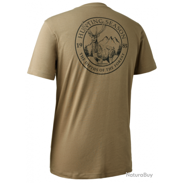 Tee shirt  manches courtes dessin beige Deerhunter