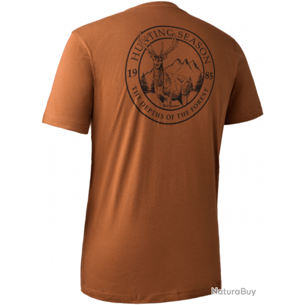 Tee shirt  manches courtes dessin orange Deerhunter