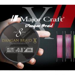 Tresse Major Craft Dangan Braid X Multicolores 0.18mm 300m