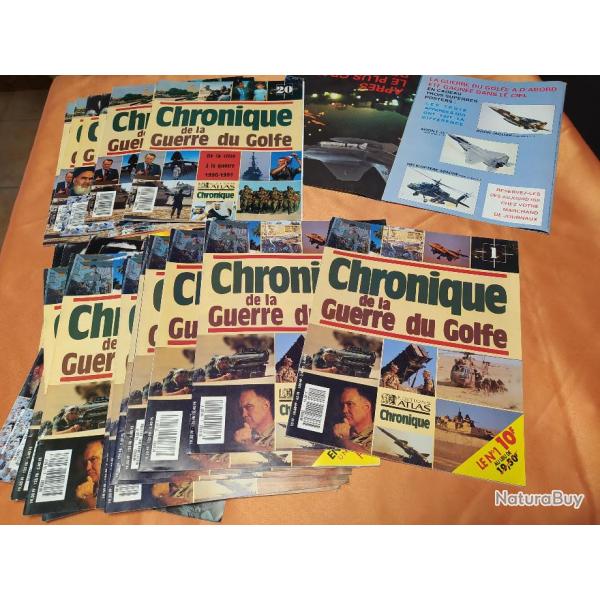 CHRONIQUES DE LA GUERRE DU GOLFE, COMPLET 20 VOLUMES, ED ATLAS, COMPLET SAUF POSTERS AVIONS