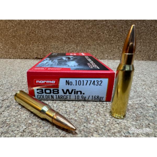 1 boite de NORMA 308 WIN GOLDEN TARGET 168 grains