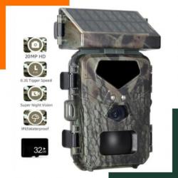 Caméra de chasse solaire 20MP - Etanche - Carte mémoire 32 GO offerte - Livraison gratuite