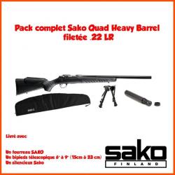 Pack complet Sako Quad Heavy Barrel filetée .22 LR
