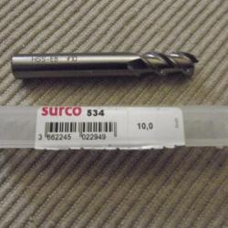 A SAISIR - Fraise SURCO bout droit 3 dents série normale diamètre 10mm, HSSCo8 NEUVE