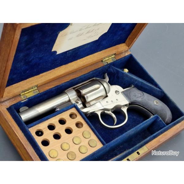 REVOLVER COLT LIGHTNING 1877 SHERIFF 3.5 Pouces Calibre 38 Long Colt ETCHED PANEL EN COFFRET 1879 - 