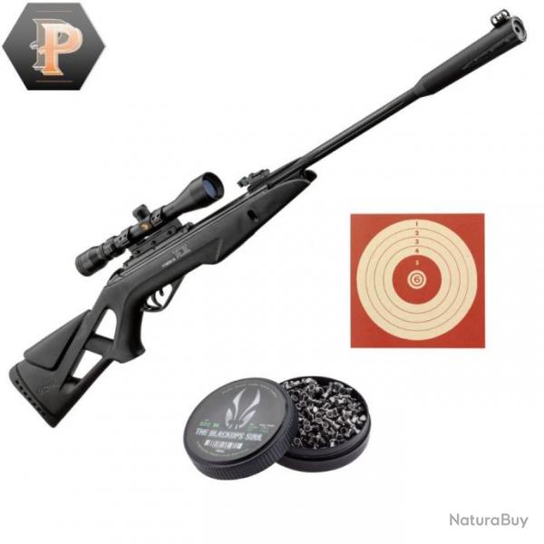 Gamo Whisper IGT 19,9 Joules + lunette 3-9x40 + 500 plombs + cibles