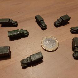 Rarissime ! 8 camions militaires miniatures pour carte état majore US ou Allemand 2ème GM